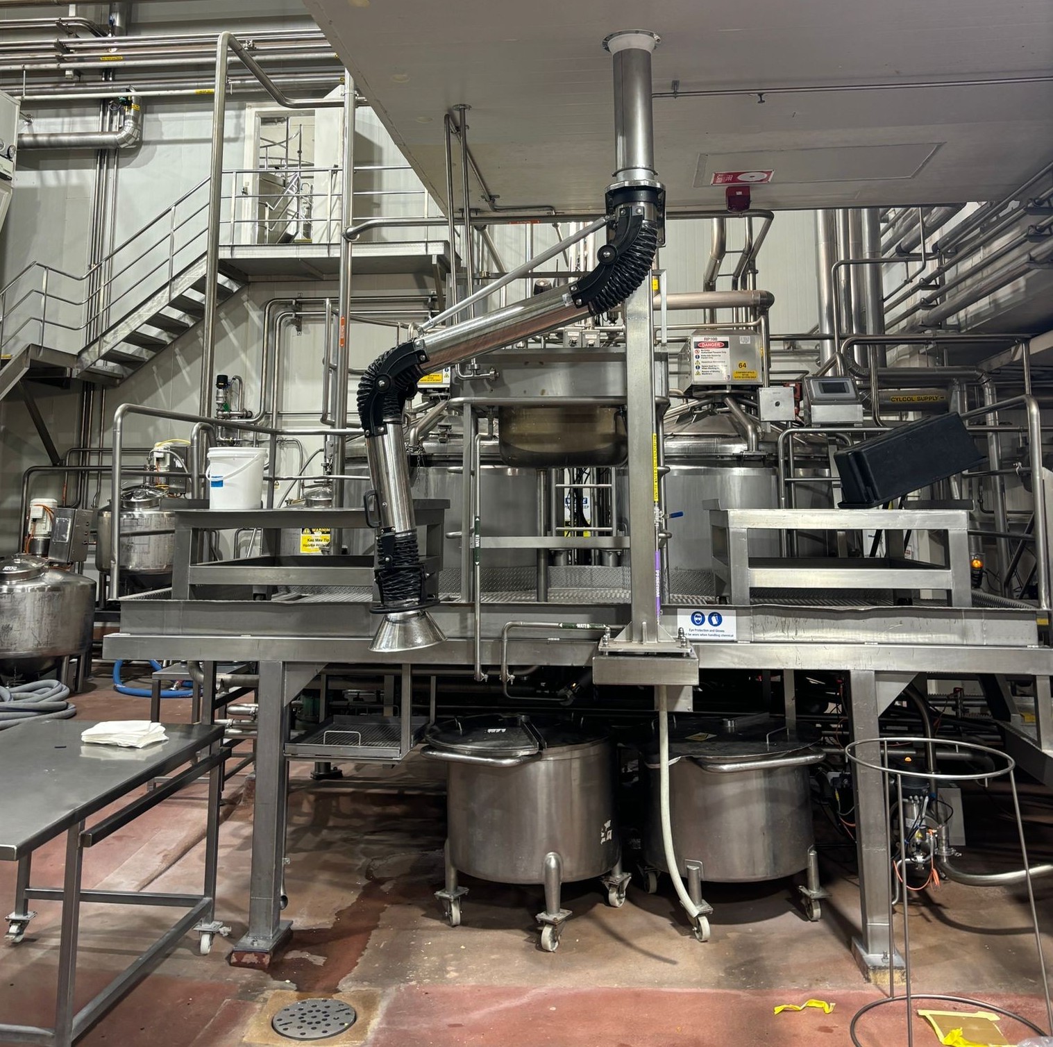Foodgrade Stainless Fume Arms ideal for regular hygiene washdowns